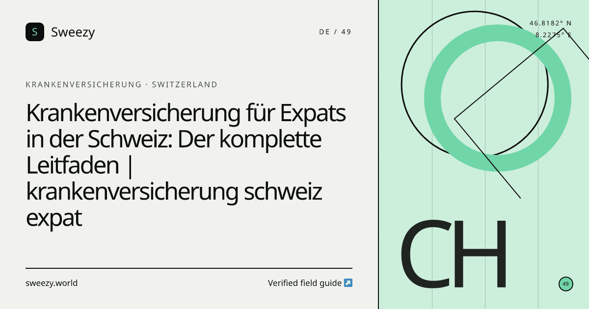 Redaktionelles Sweezy-Titelbild zu „Krankenversicherung für Expats in der Schweiz: Der komplette Leitfaden | krankenversicherung schweiz expat“ — Thema: Krankenversicherung