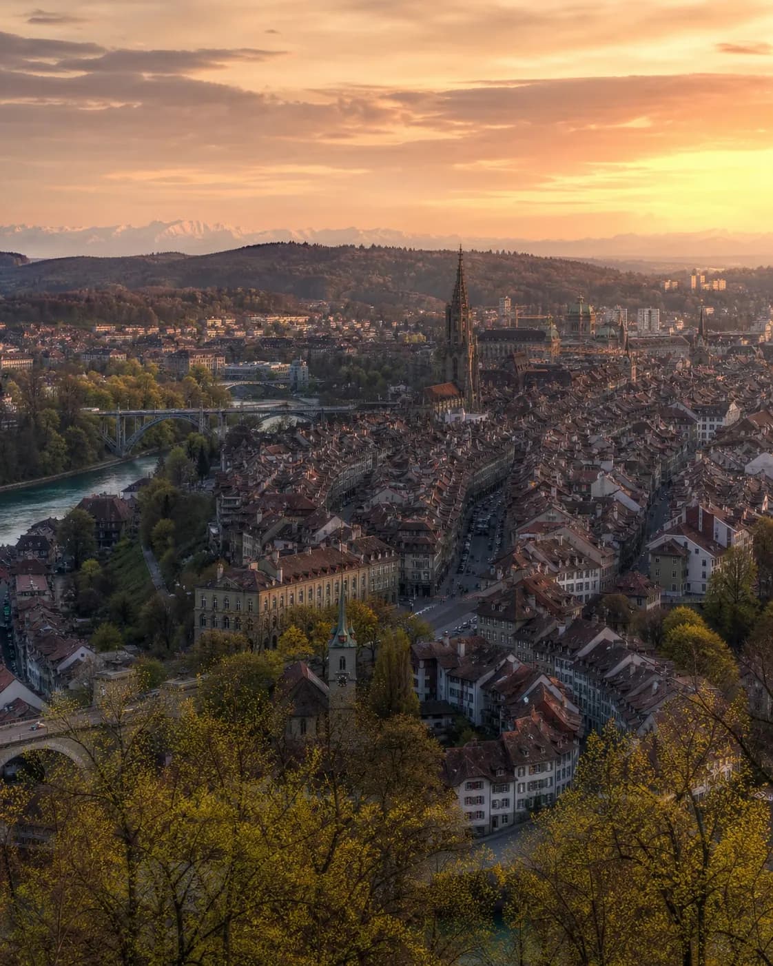 UNESCO Old Town of Bern and Aare River in Switzerland