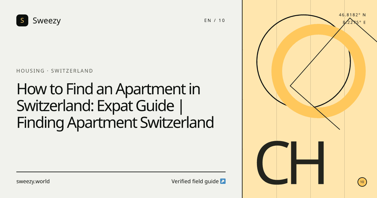 Sweezy editorial cover for “How to Find an Apartment in Switzerland: Expat Guide | Finding Apartment Switzerland” — Housing