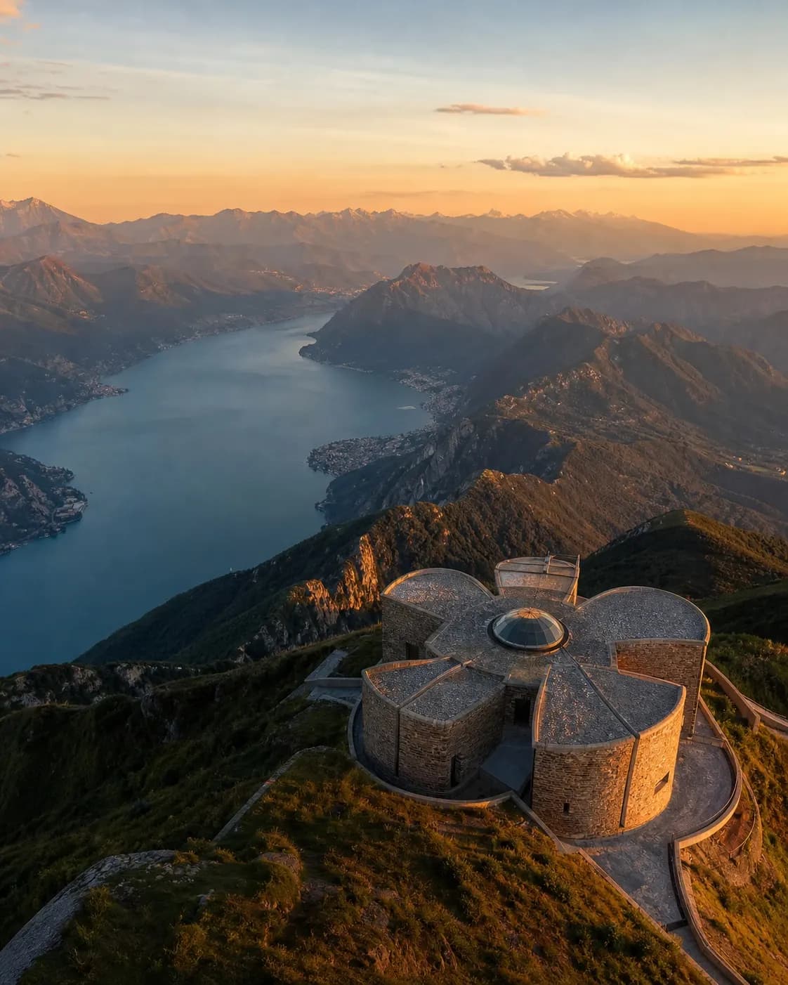 Monte Generoso panorama over Lake Lugano and Ticino