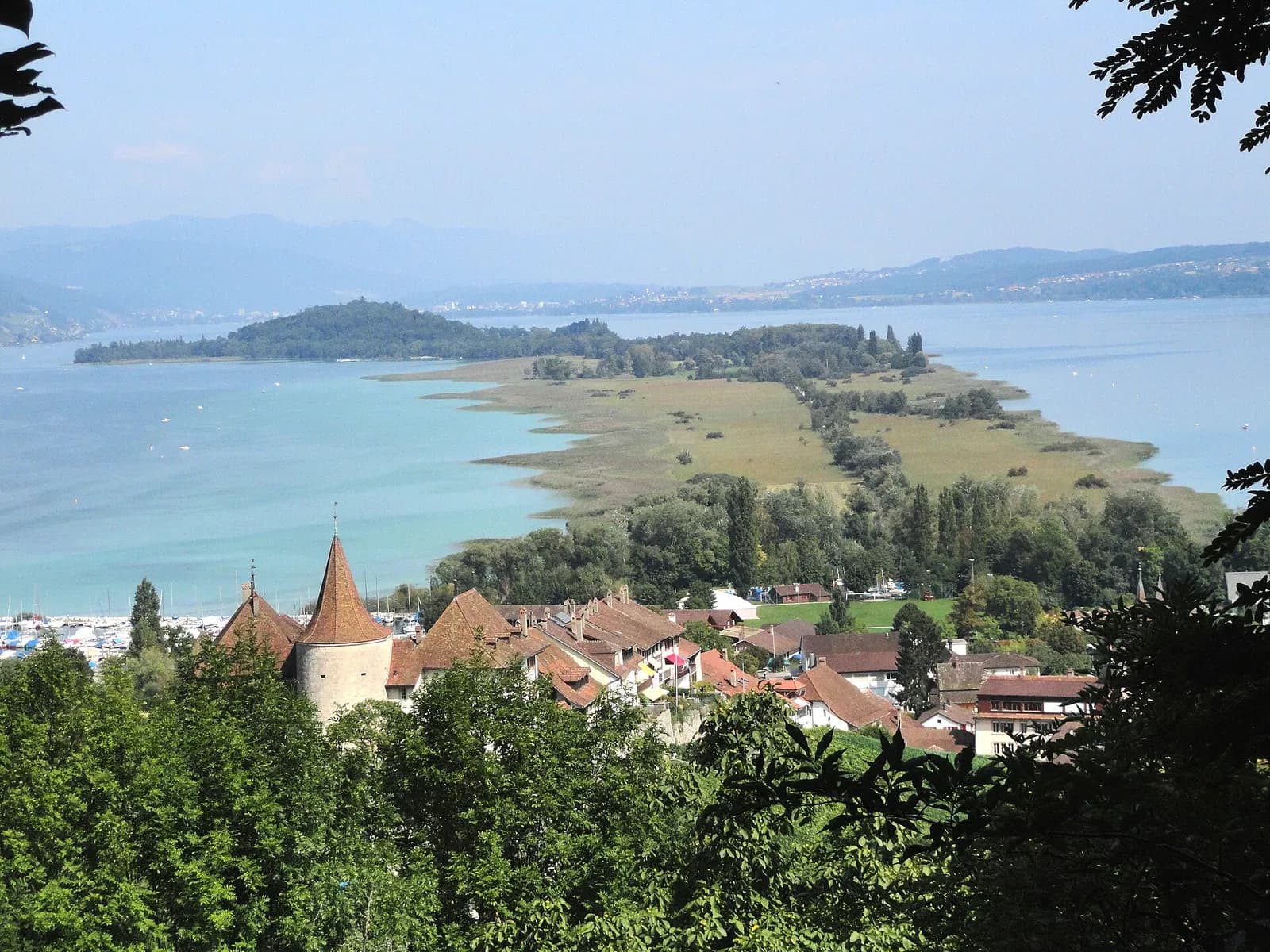 Reisepanorama rund um St. Petersinsel in der Schweiz